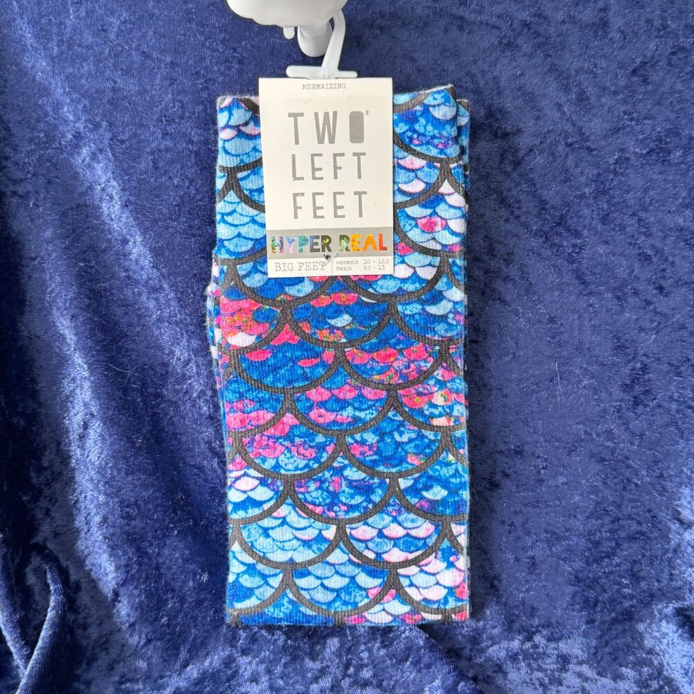 5/$25 Two Left Feet Hyper Real Mermaid Mermaizing Socks NWT
